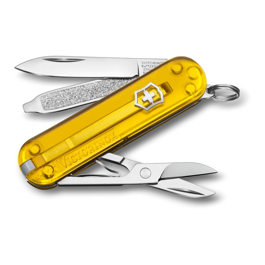 Нож-брелок, 58 мм, 7 функций, полупрозрачный жёлтый Victorinox 0.6223.T81G GS