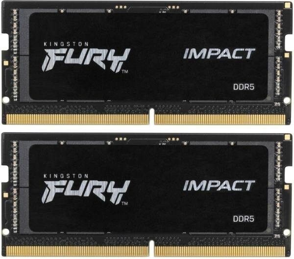 Память оперативная/ Kingston 64GB 5600MT/s DDR5 CL40 SODIMM (Kit of 2) FURY Impact PnP