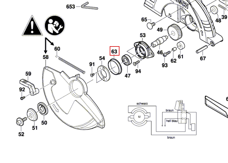 Втулка фланцевая циркулярной пилы GKS 235 Turbo BOSCH 1619P01635