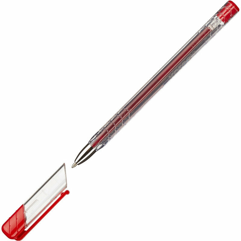 Ручка шариковая масляная Kores К11 красная (толщина линии 0.7 мм), 691267