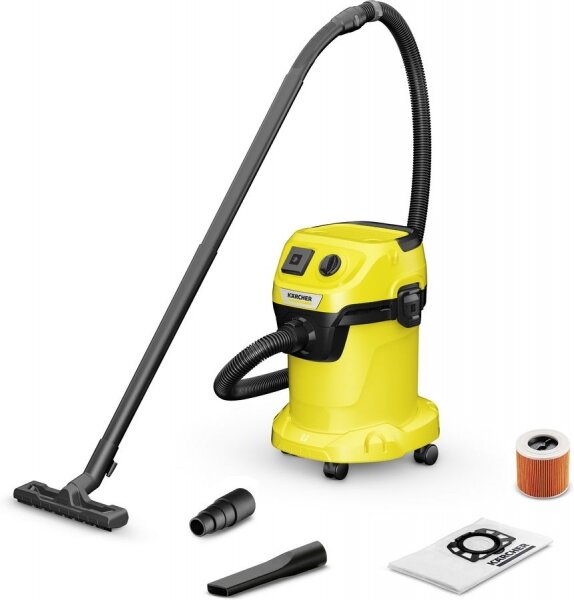 Строительный пылесос Karcher WD 3 P V-17/4/20 1000Вт (1.628-170.0) желтый