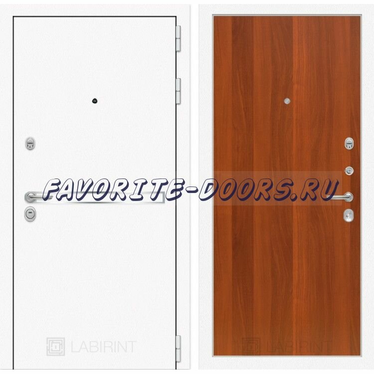 LINE WHITE / Лайн Вайт: Дверь Лабиринт Лайн WHITE 05 Орех итальянский металлическая (Сторона открывания: Правая Размер короба - 960*2050 мм)