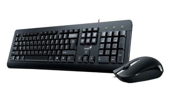 Клавиатура + мышь Genius Combo KM-160 Wired Keyboard and Mouse Combo. Spill-resistant keyboard (KB-115) and a race-design styling optical mouse (DX-16