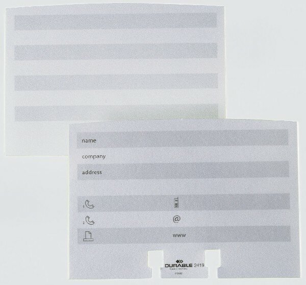 Карточки (Блок запасной Durable 2419/02 ), для картотек Durable Telindex Flip/Desk 2412, 2416, 2443, 100 штук
