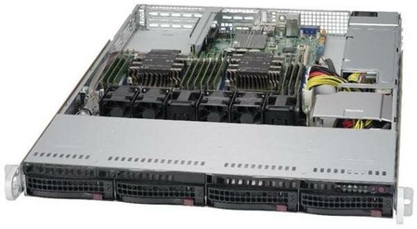 Сервер Supermicro SuperServer 6019P-WT без процессора/без ОЗУ/без накопителей/количество отсеков 3.5" hot swap: 4/1 x 600 Вт