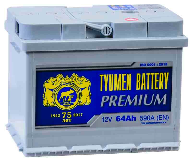 Аккумулятор автомобильный TYUMEN BATTERY PREMIUM 64 А/ч 620 А обр. пол. Евро авто (242x175x190)