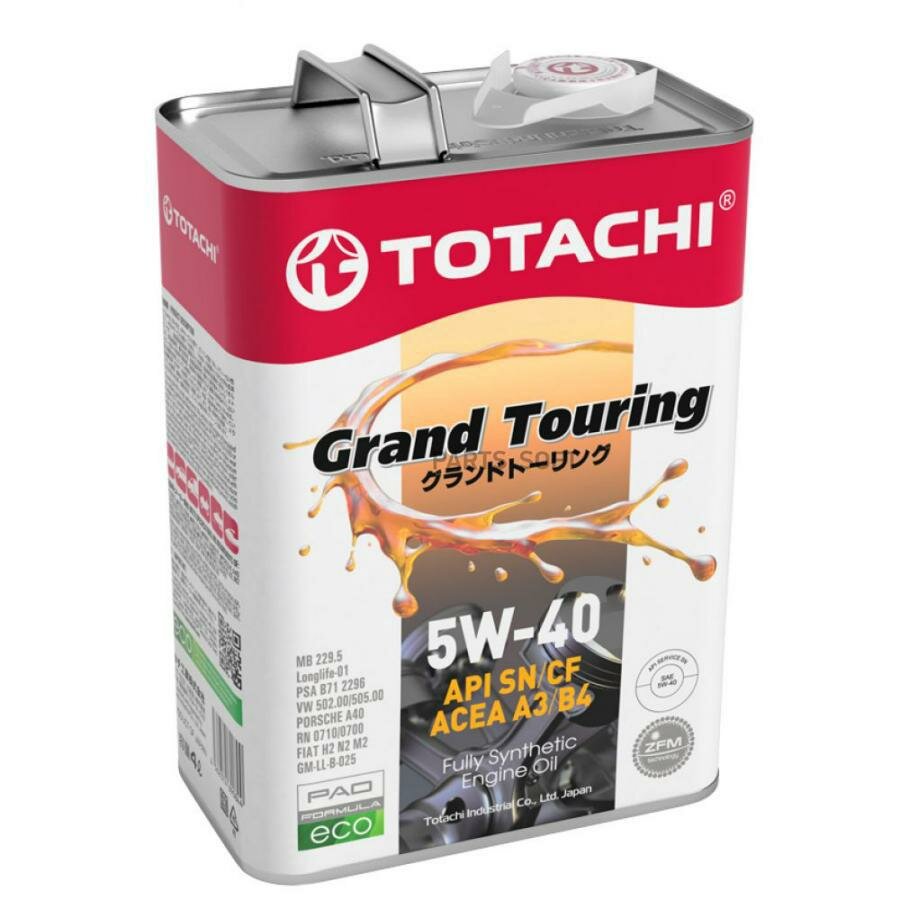 масло моторное totachi grand touring sn 5w-40 синтетическое 4 л 4562374690844