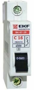 Автоматический выключатель однополюсный EKF Basic ВА 47-29 1P 32А тип C 4.5кА mcb4729-1-32C