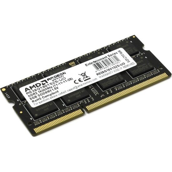 Оперативная память Amd SO-DIMM DDR3 8Gb 1600MHz pc-12800 (R538G1601S2S-U) Rtl