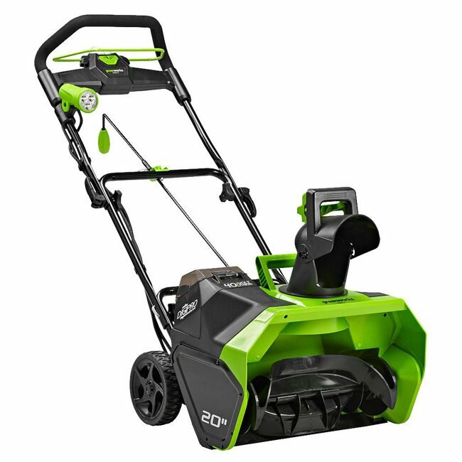 Аккумуляторный снегоуборщик GreenWorks GD40SB - фотография № 1