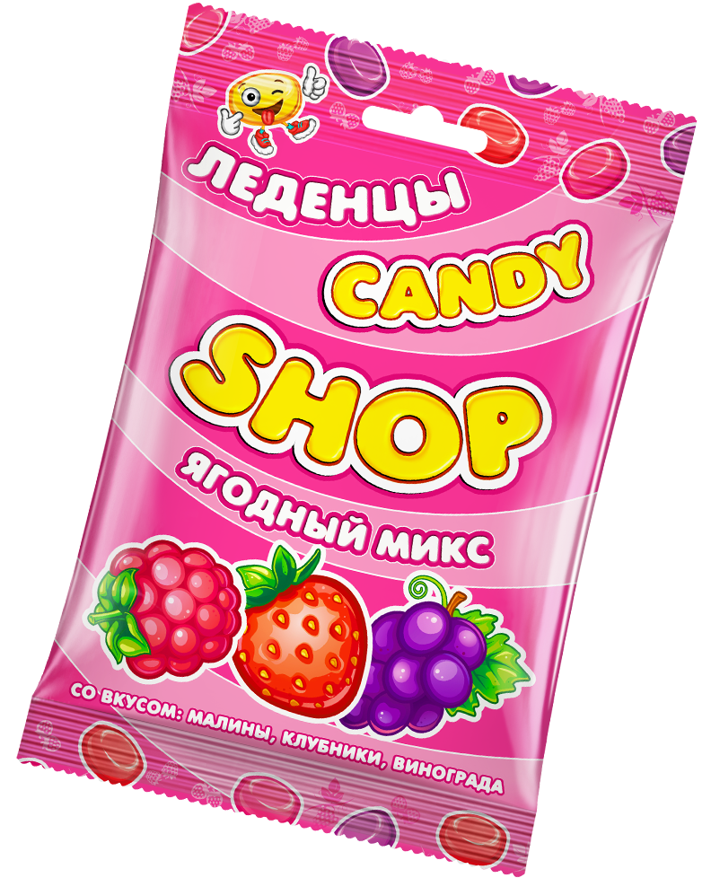 Карамель леденцовая CANDYSHOP ягодный микс 3шт