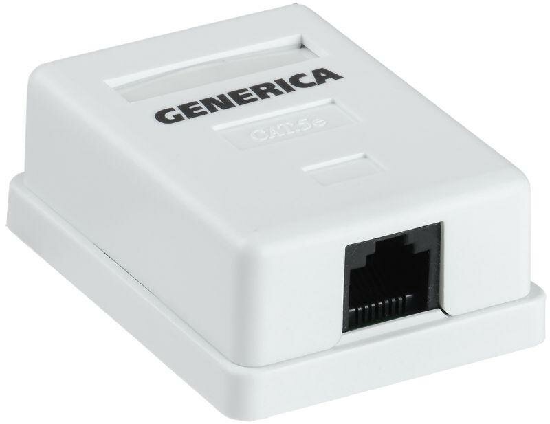 Розетка информационная RJ45 кат.5е UTP 1 порт настенная GENERICA ITK CS2-1C5EU-12-G (7шт. в упак.)