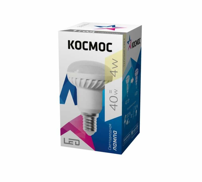 Лампа светодиодная R39 4Вт 220В E14 3000К Космос Lksm_LED4wR39E1430 (9шт.в упак.)
