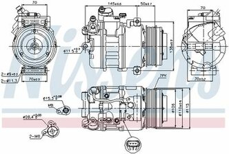 Компрессор кондиционера BMW X5/X6/7 08>17 NISSENS 89574