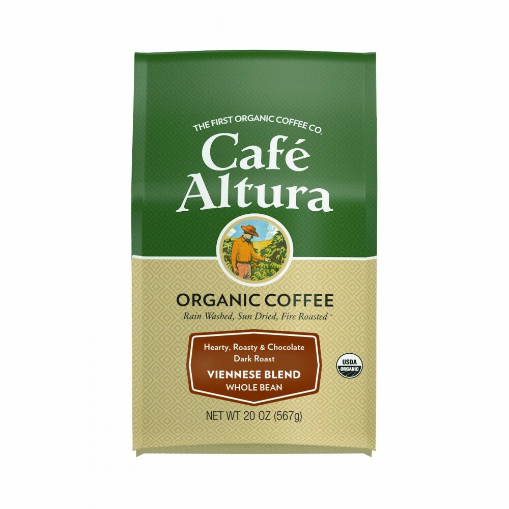Cafe Altura, органический кофе, венская смесь, темная обжарка, цельные зерна, 567 г (20 унций)