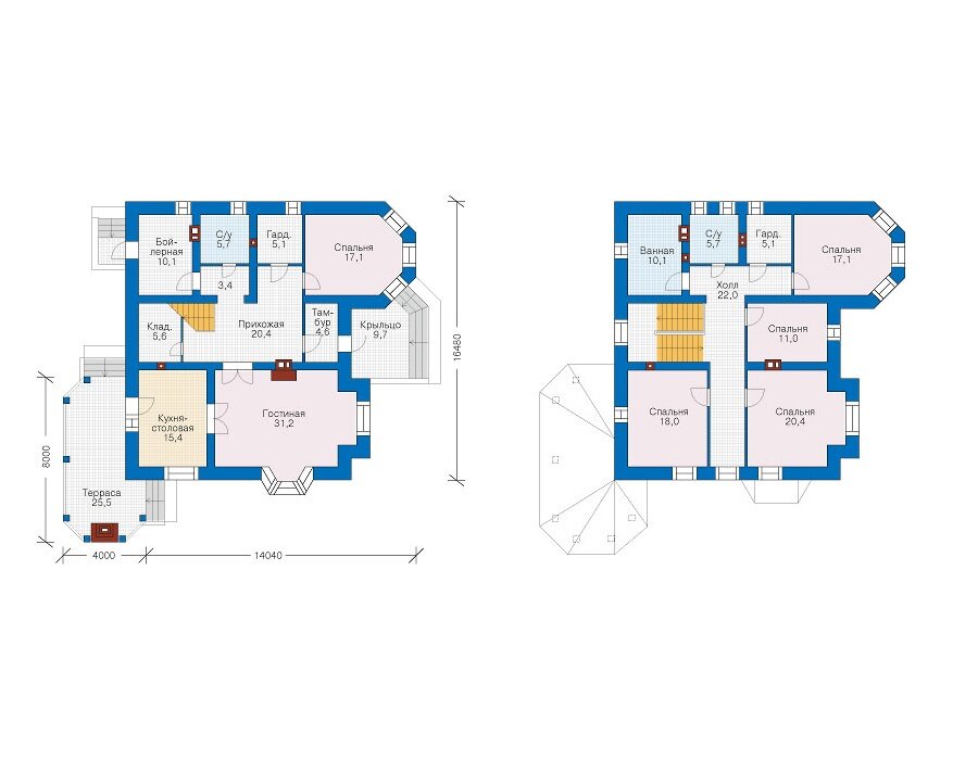 Проект дома Plans-39-60 (228 кв.м, поризованный кирпич) - фотография № 2