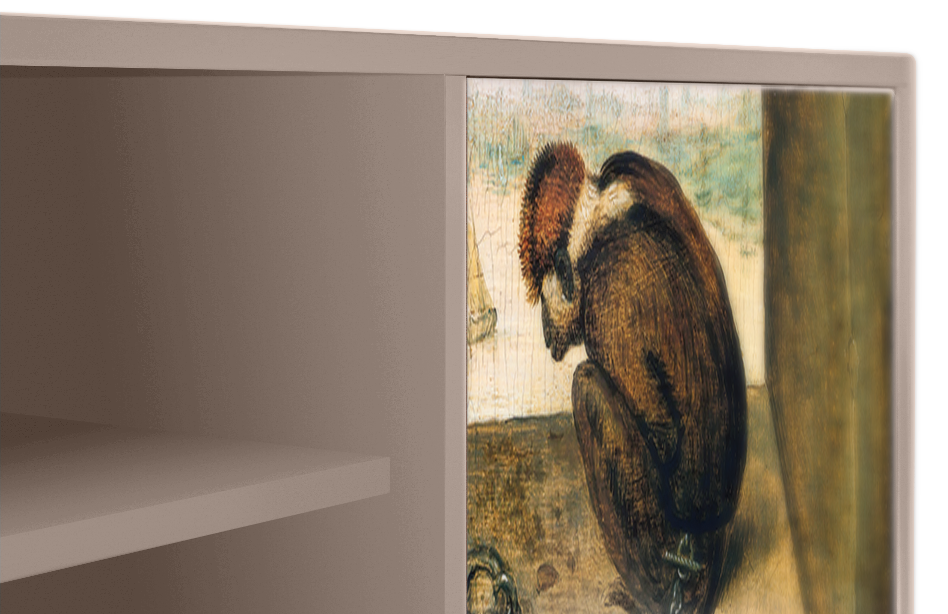 ТВ-Тумба - STORYZ - T2 Two Monkeys by Pieter Bruegel the Elder, 170 x 69 x 48 см, Бежевый - фотография № 5