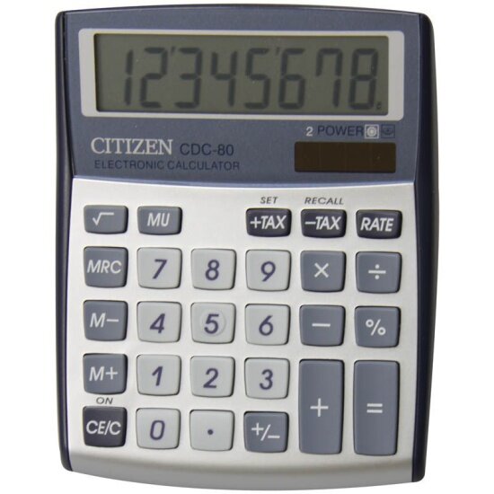 Калькулятор CITIZEN CDC-80 8 разрядов, серый