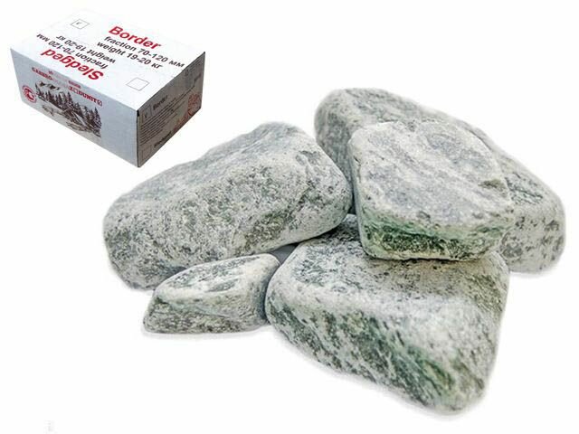 Камень для бани Серпентинит обвалованный коробка по 10 кг ARIZONE (62-101006)