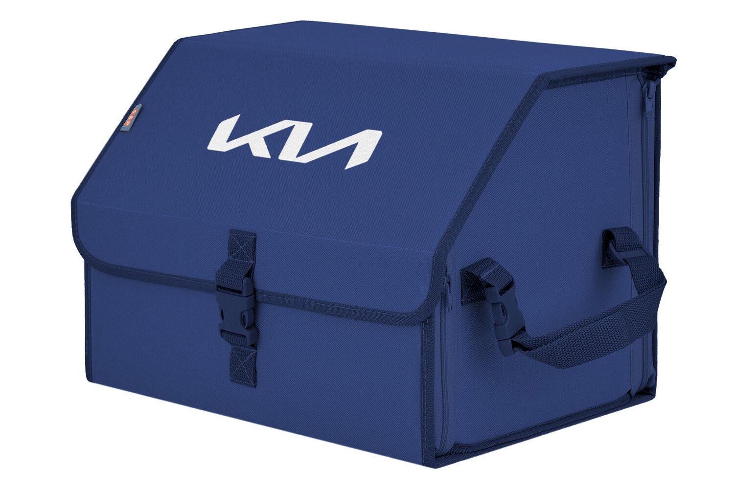 Органайзер-саквояж в багажник "Союз" (размер M). Цвет: синий с вышивкой KIA (КИА).