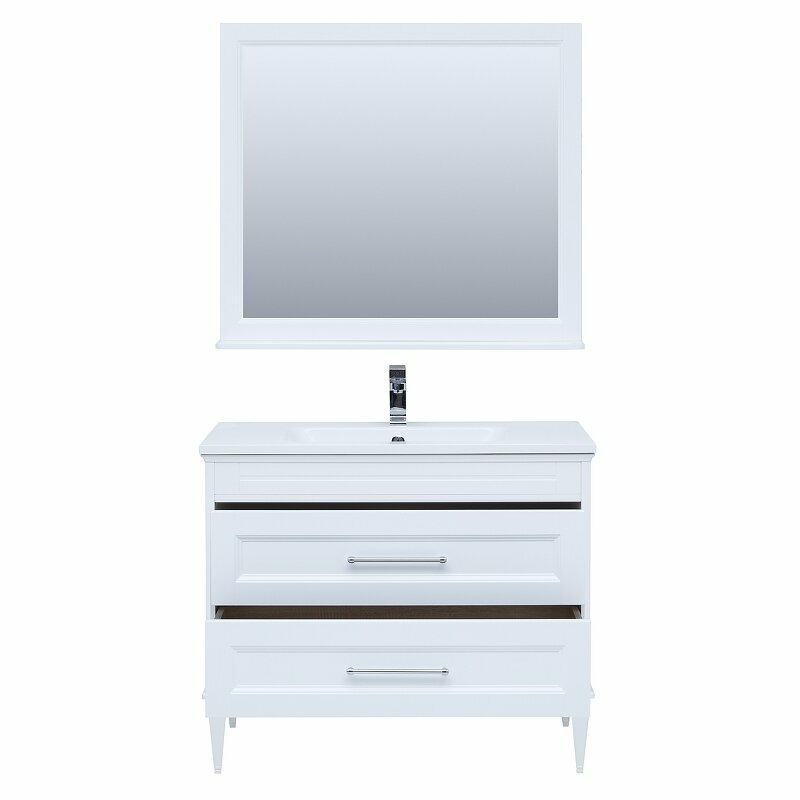 Комплект мебели для ванной Aquanet Бостон M 100 258284 подвесной Белый матовый - фотография № 10