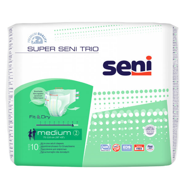 Seni Super Trio Medium подгузники для взрослых, 10 шт