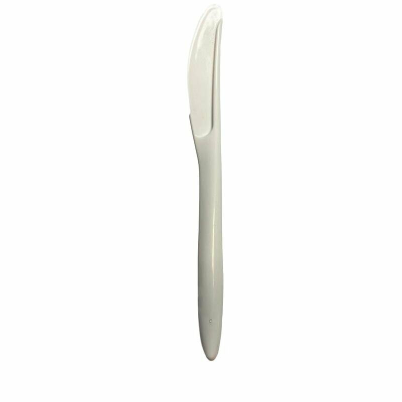 Нож одноразовый Алюпластик белый 155 мм 50 штук в упаковке - фотография № 1