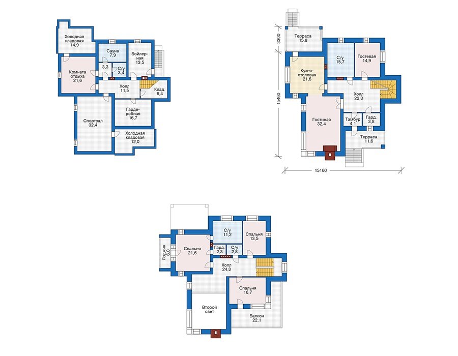 Проект дома Plans-39-33 (351 кв.м, поризованный кирпич) - фотография № 3