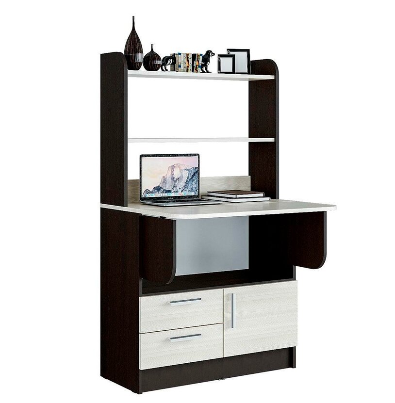 Компьютерный стол письменный для дома с надстройкой с полками 80см венге/лоредо - БТ0461