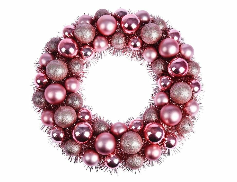 фото Декоративный венок розовый, 39 см, Koopman International