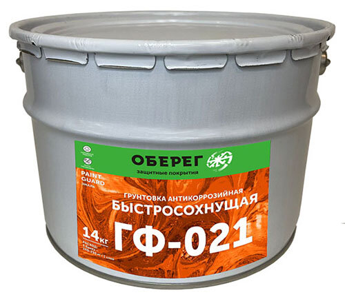 Грунтовка ГФ-021 PaintGuard10 л серый Оберег 5471007