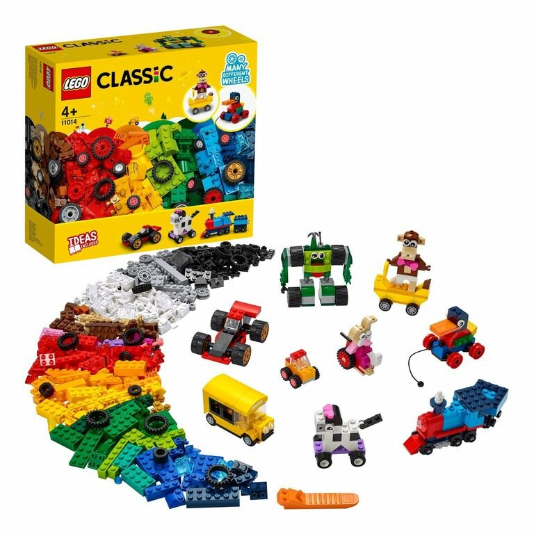 Конструктор LEGO Classic 11014 "Кубики и колёса", 653 детали - фото №2