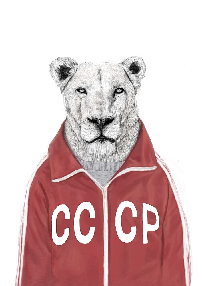 Интерьерный постер "Soviet Lion" размера 40x50 см 400*500 мм репродукция без рамы в тубусе