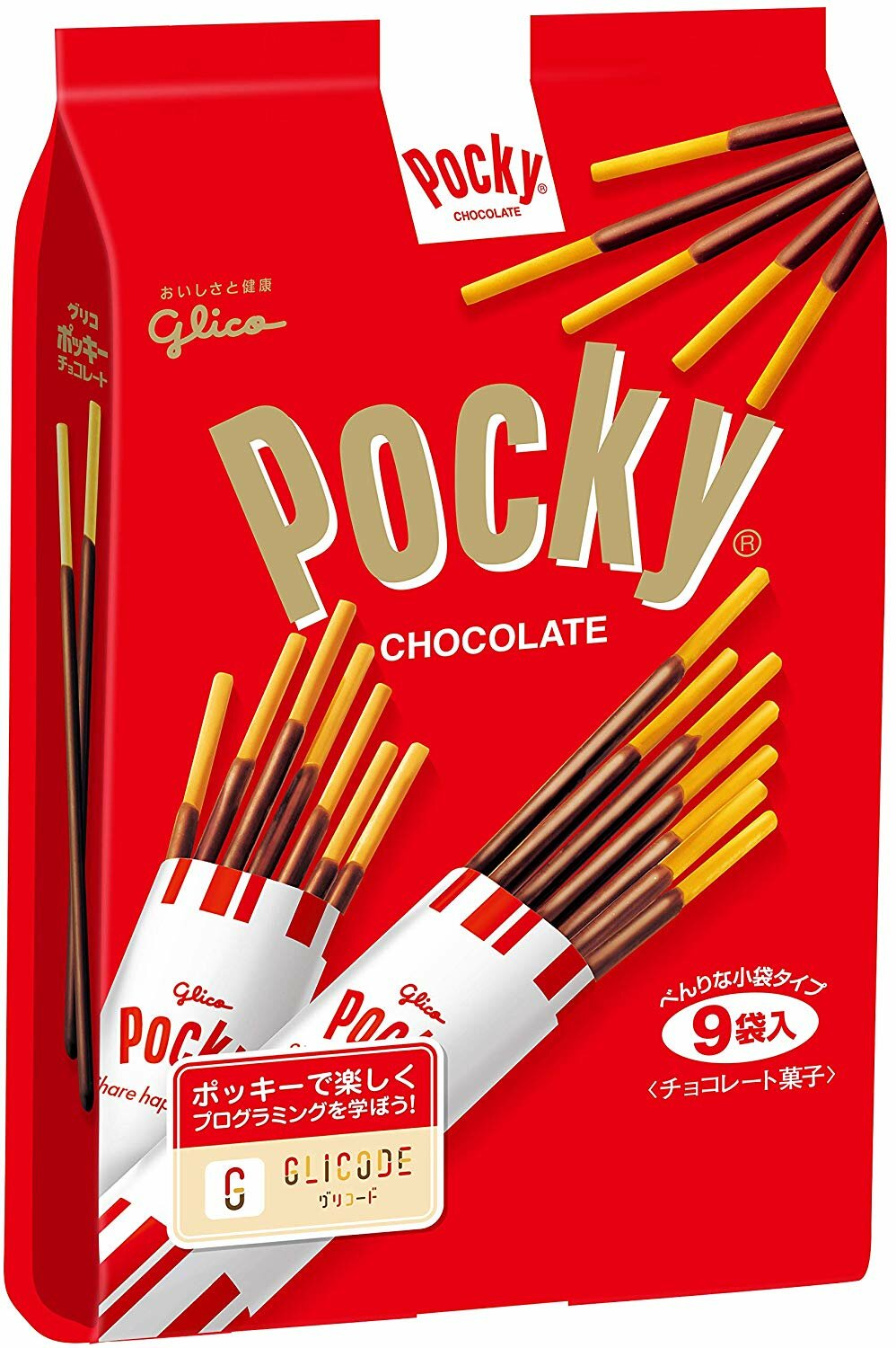 GLICO Pocky Тонкие палочки в молочном шоколаде, упаковка 133,2 гр., 9 порций * 7 шт. * 14,8 гр.