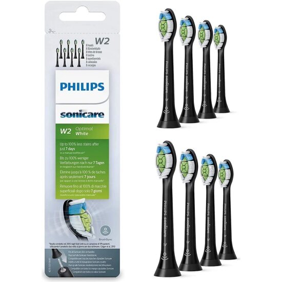 Насадка для электрической зубной щетки Philips HX6068/13, черная, 8 шт.