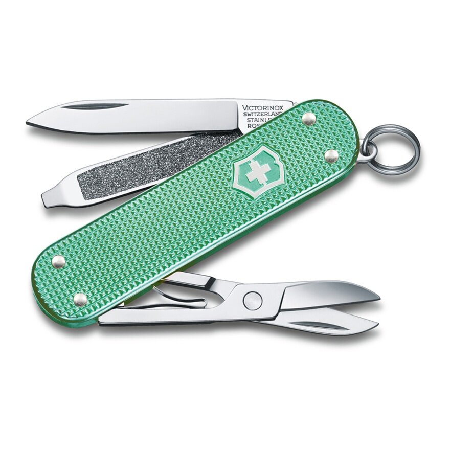 Нож-брелок, 58 мм, 5 функций, мятный Victorinox 0.6221.221G GS