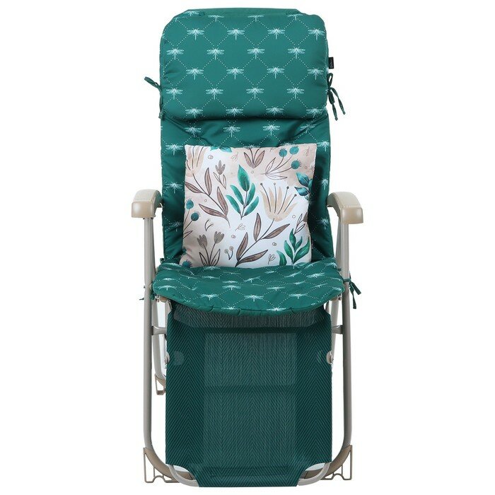 Кресло-шезлонг матрас + подушка HHK6/G темно-зеленый - фотография № 3