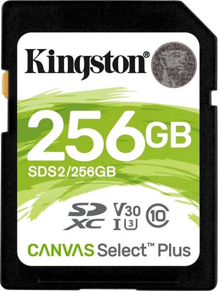 Карта Памяти SD 256Gb Kingston Canvas Select Plus Sdxc Uhs-i U3 V30 (100/85 Mb/s) SDS2/256GB .