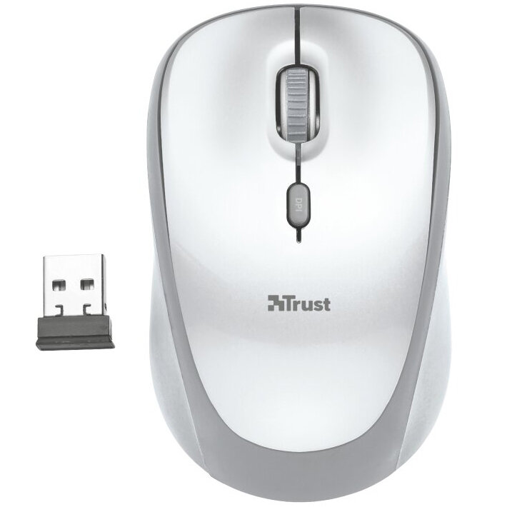 Беспроводная компьютерная мышь Trust Yvi Wireless Mouse белая (23386)