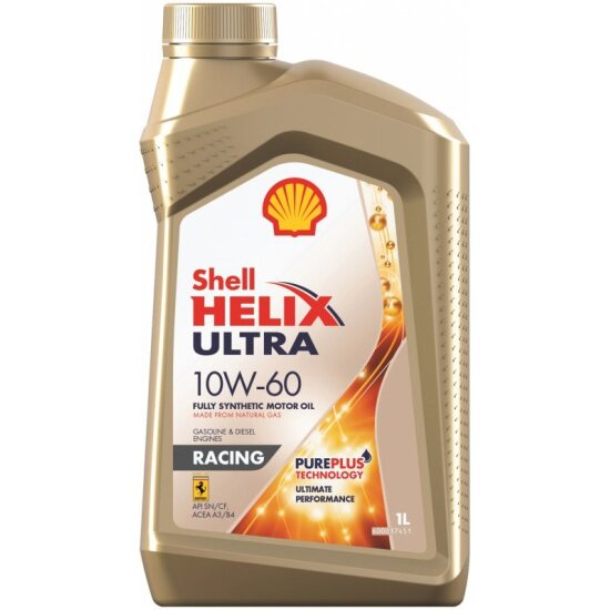 Моторное масло SHELL Helix Ultra Racing 10W-60, синтетическое 1 л