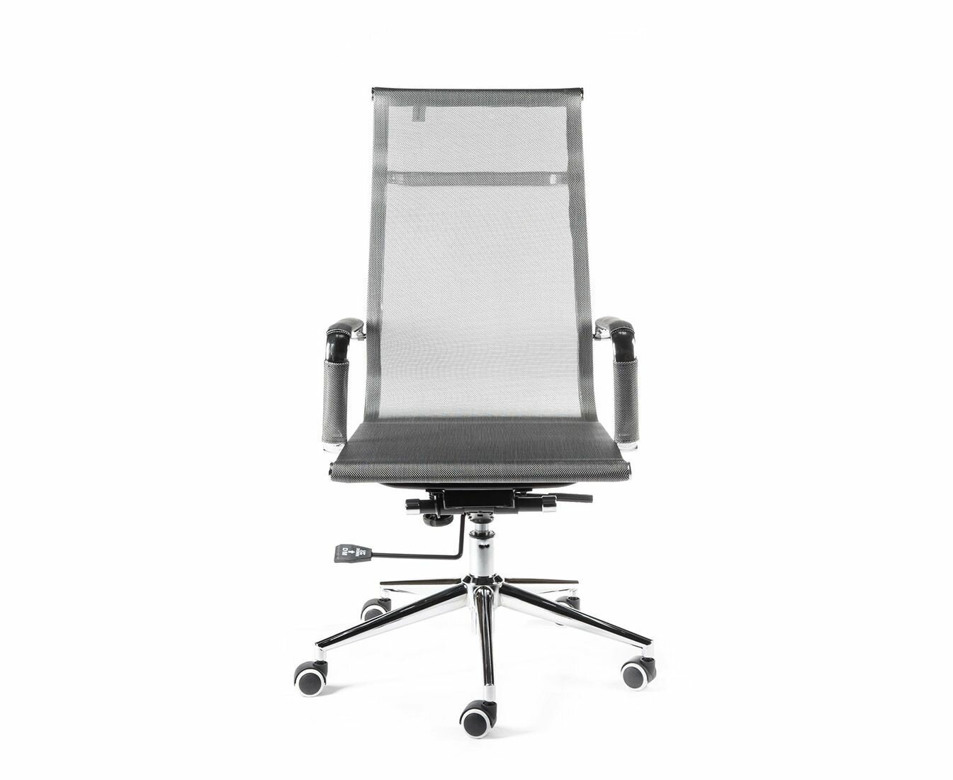 Кресло офисное Хельмут (grey) сталь + хром серая сетка