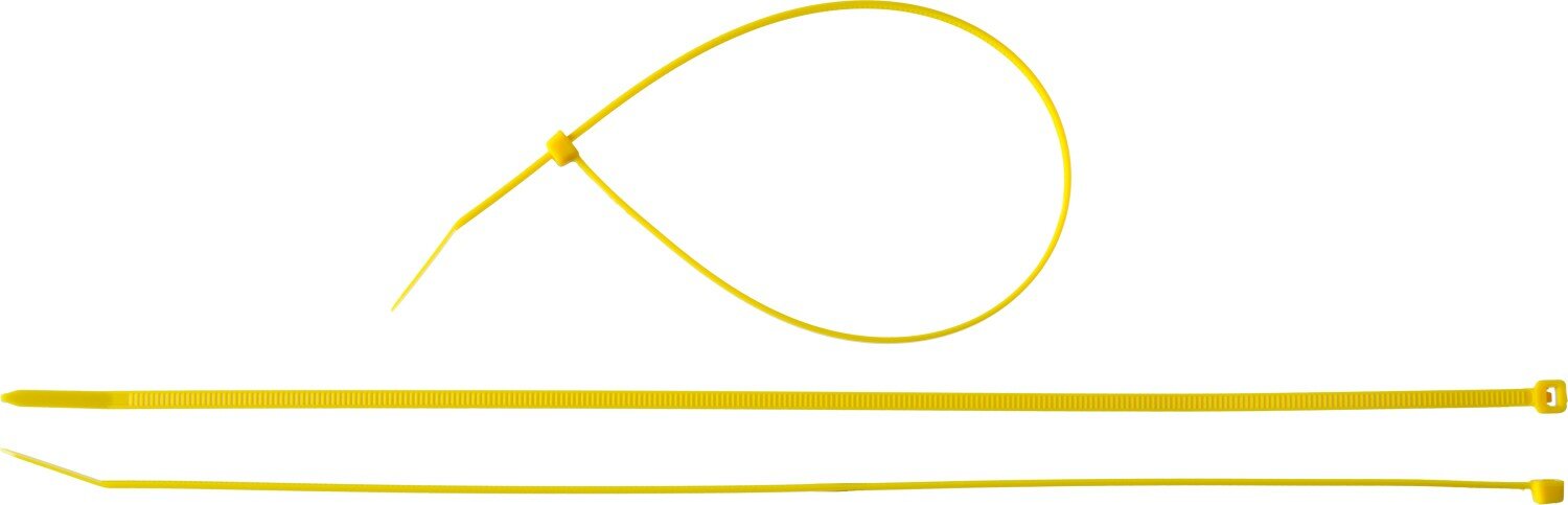 ЗУБР КС-Ж1 3.6 x 300 мм, нейлон РА66, кабельные стяжки желтые, 100 шт, Профессионал (309050-36-300) - фотография № 1