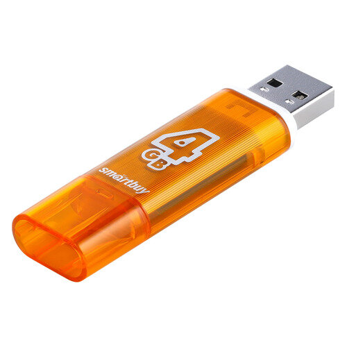 Флешка USB SMARTBUY Glossy 4ГБ, USB2.0, оранжевый [sb4gbgs-or]