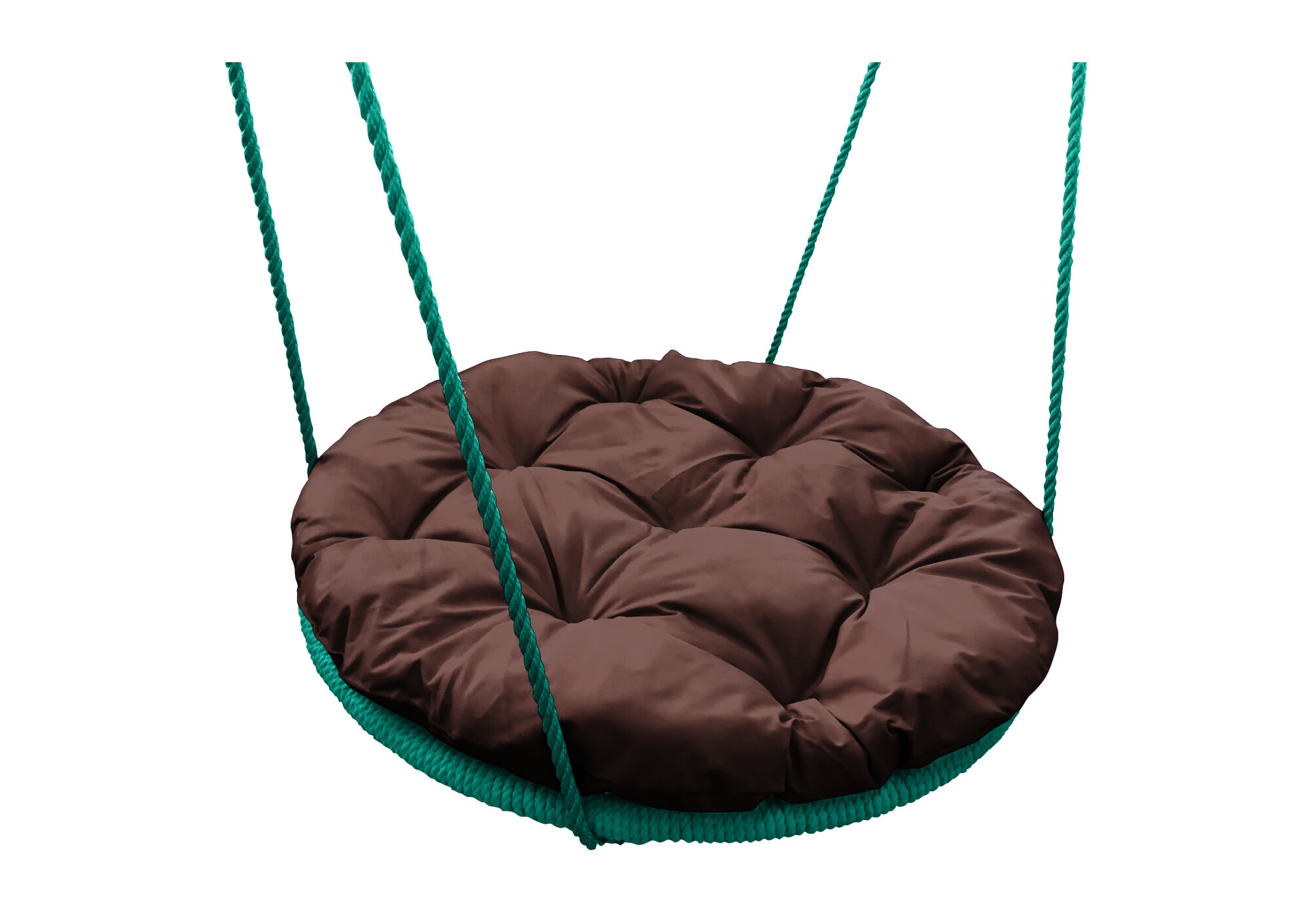 Качели M-group гнездо с подушкой 08 м с оплёткой коричневая подушка