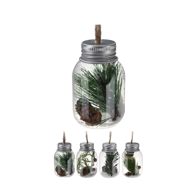 фото Подвесная декорация Home Collection Снежная зима Банка с Декорацией 4х4х65см 1 шт