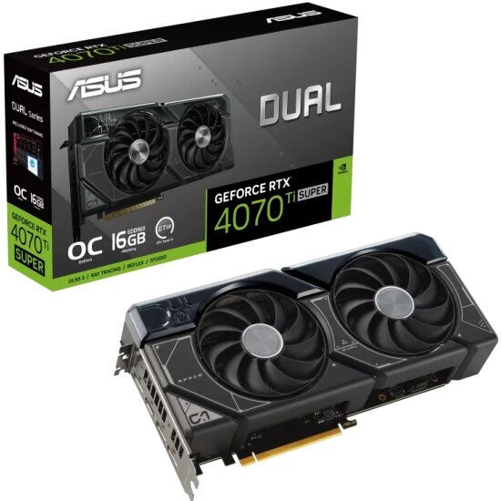 Видеокарта Asus GeForce RTX 4070 Ti SUPER DUAL OC 16G