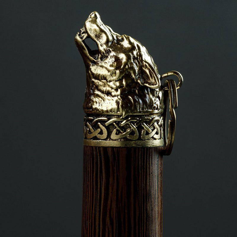 Подарки Решетка-гриль "Волк" из бронзы и дерева венге (75 х 35 х 6 см) - фотография № 10