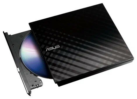 ASUS External Slim DVD-RW SDRW-08D2S-U /BLK/G/AS чёрный / Привод внешний. DVD-RW / 90-DQ0435-UA2220