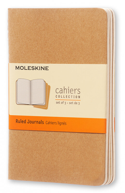 Блокнот Блокнот Moleskine CAHIER JOURNAL QP411 Pocket 90x140мм обложка картон 64стр. линейка бежевый (3шт)