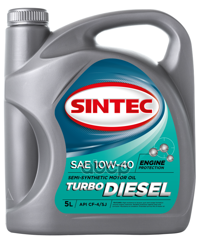 SINTEC Масло Моторное Sintec Turbo Diesel Sae 10W-40 Api Cf-4/Cf/Sj (П/С) 5Л